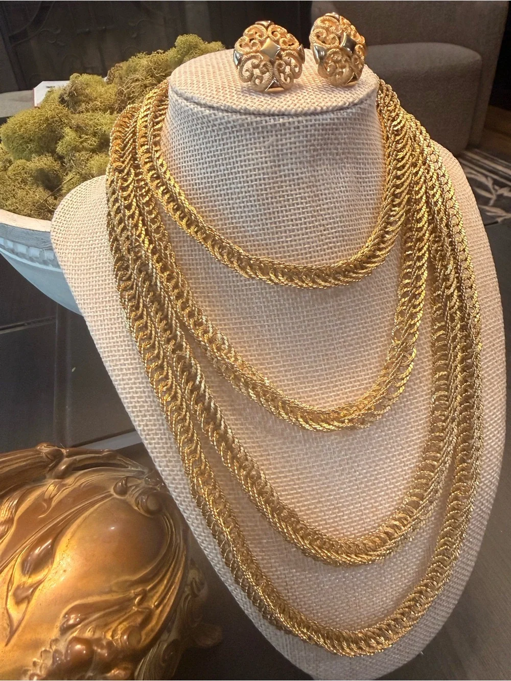 Vintage-Antique Guatemalan Wedding Rope Necklace and Avon Filigree Earrings - Picture 4 of 9